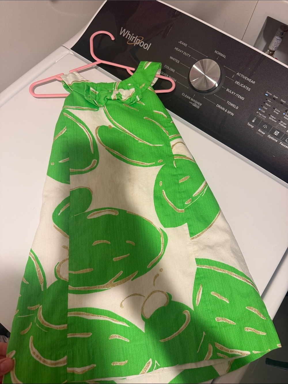 Lilly Pulitzer Green and Cream Cactus Print Girls' Halter Dress